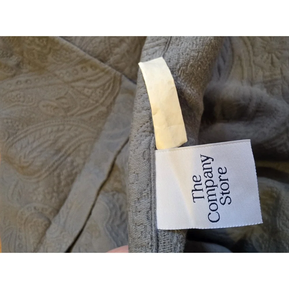 The Company Store Euro Shams Set Of Two Steel Blue Quilted Cotton